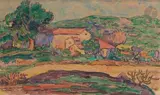 La Verrerie, la Ferme sur la route by Jean Misceslas Peské, Aquarelle, encre et mine de plomb, sold Nov 2024