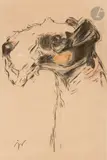 Tête de chien by Jacques Villon, Crayon noir et crayons de couleur, sold Nov 2024