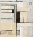 Composition by Jean Peyrissac, vers 1930, Gouache et encre sur traits de mine de plomb, sold Nov 2024