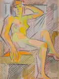 Nu Assis by André Lhote, Aquarelle et gouache, sold Nov 2024