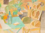 La Terrasse de La Cadière-d’Azur by André Lhote, vers 1956, Aquarelle sur traits de crayon, sold Nov 2024