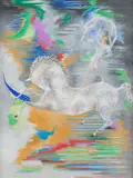 Voltigeurs et acrobates à cheval by Serge Férat, Gouache, sold Nov 2024
