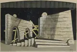 Projet de décor pour La Machine Infernale de Jean Cocteau by Marc Mendelson, Gouache, sold Nov 2024