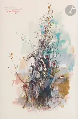 L'Arbre by Michel de Gallard, 1961, Aquarelle, sold Oct 2024