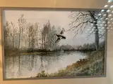 L'Envol du canard by Henry le Mesle, 1988, Aquarelle, sold Oct 2021
