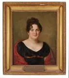 Portrait de Mathilde de Talhouet, comtesse Le Couteulx de Canteleu by Cornelis Groenendael, 1813, Toile d'origine, sold Jul 2021