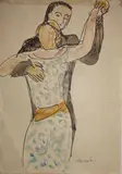 La Danse by Pierre Deval, 1935, Aquarelle et encre de Chine, sold Jul 2021