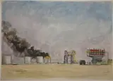 Hassi-Messaoud, second voyage en Algérie, 1961-63 by Pierre Deval, Aquarelle gouachée, sold Jul 2021