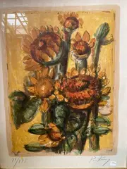 Bouquet de fleurs by Franz Priking, Lithographie, sold Jul 2021