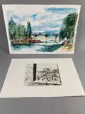 Quais animés by Georges Yoldjoglou, Lithographie en couleurs sur papier vélin, sold Jul 2021
