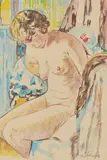 Modèle assis by Henri Lebasque, Aquarelle, annotée ", sold Jun 2021