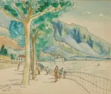 Bord du lac Léman by Gaston Balande, Aquarelle sur papier Porte le cachet de l'artiste et située en bas à gauche : " Vers Chilo, sold Jun 2021