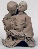 L'étreinte by Georges Jeanclos, Terre cuite signée, sold Dec 2018