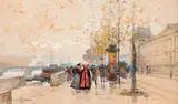 Paris la Seine à l'hôtel de Ville by Eugène Galien-Laloue, Aquarelle gouachée, sold Dec 2018