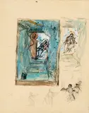 Sainte Famille et Vierge à l'enfant by George Desvallières, vers 1917, Gouache et encre porte le timbre des initiales au dos, sold Dec 2018