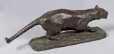 Panthère à l'affût by Georges Gardet, Bronze à patine brune, sold Nov 2018