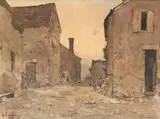 Cour de ferme by Henri Harpignies, 1894, Aquarelle et lavis signé, sold Jun 2018