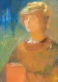 Femme au livre, 1903 (?) by Lucien-Victor Guirand de Scévola, Pastel, sold Jun 2018