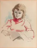 Femme à sa lecture by André Dignimont, Aquarelle gouachée, sold Jun 2018