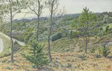 Morgat, lande et taillis sur les rochers, septembre 1916 by Henri Rivière, Aquarelle, sold Jun 2018