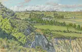 Morgat, le village de Lesquiffinec et le bourg de Crozon vus du dôme de Rulianec, août 1915 by Henri Rivière, 1909, Aquarelle, sold Jun 2018