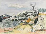 Baux de Provence by Yves Brayer, Aquarelle signée en bas à gauche, sold Mar 2019
