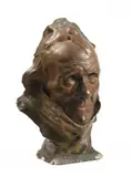 Le Vieux Comédien, dit aussi Le Notaire. Vers 1888 by Jean-Joseph Carriès, Plâtre patiné, sold Mar 2019