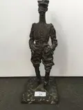 Militaire au monocle by Fernand Clostre, Bronze doré, sold Mar 2019