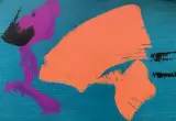 Composition fond bleu by Gérard Ernest Schneider, Lithographie en couleur, sold Feb 2019