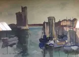 L'entrée du port by Maurice Ménardeau, Aquarelle signée en bas à gauche, sold Feb 2019