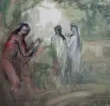 Promenade en sous bois by Pierre Laprade, Aquarelle, sold Feb 2019