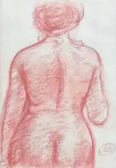 Nu de dos en buste by Aristide Maillol, Sanguine, sold Feb 2019