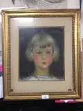 Portrait de jeune fille by Henry Ottmann, Pastel, sold Feb 2019