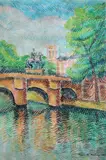 Paris, le Pont-Neuf et la Seine by Pierre Belay, 1940, Aquarelle vernissée, sold Feb 2019
