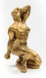 Femme nue agenouillée by Morgan-Snell, Bronze à patine dorée, sold Feb 2019