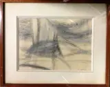 Composition by Jeanne Coppel, 1959, Fusain et gouache sur papier, sold Feb 2019