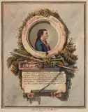 Jacques Balmat dit Mont-Blanc (Portrait) by Louis Bacler D'albe, 1788, Aquarelle sur trait gravé, sold Dec 2018
