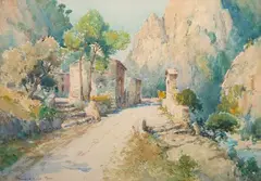 La route d'evisa Corse by Émile Appay, Aquarelle, sold Dec 2018