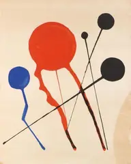 Comètes by Alexander Calder, c. 1970, lithograph in colors, sold Nov 2018