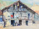 Maison à Fontarabie by Fernand Fortuné Truffault, Aquarelle, sold Oct 2018