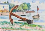 Vue de honfleur by Henri de Saint-Delis, Aquarelle, sold Oct 2018
