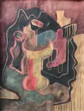 Nature morte cubisante by Emmanuel Gondouin, Aquarelle gouachée, sold Oct 2018