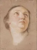 Étude de tête de femme by Antoine Coypel, Pastel, sold Nov 2023
