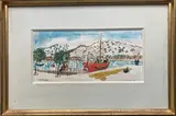 Le bateau rouge à Hermioni by Yves Brayer, 1975, Aquarelle signée en bas à gauche et située et datée, sold Nov 2023