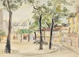 La place d'aligre by Marguerite Bermond, Aquarelle signée et datée, sold Nov 2023