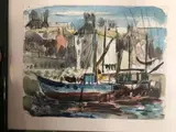 Port de pêche by Pedro Flores García, Aquarelle et gouache sur papier, sold Oct 2023