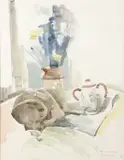 Nature morte au bouquet de fleurs et sucrier, 89 by André Lemaître, Aquarelle, sold Oct 2023