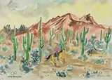 Arizona by Yves Brayer, Aquarelle et mine de plomb, sold May 2024