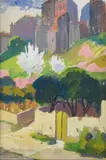 Le village by Marie-Louise Cordier, Gouache, sold May 2024