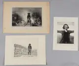 Italie (1796) L'Inspection . Deux lithographies de Gihaut, la première sur chine appliqué sur vélin est un peu jaunie avec de petites rousseurs, bonnes marges. by Auguste Raffet, Lithographie parue dans la Galerie Comique, sold Feb 2023